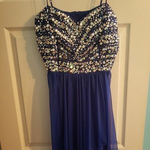Blue high low dress